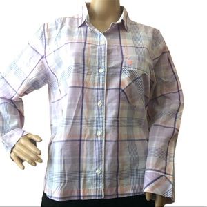 VICTORIAS SECRET | FLANNEL BUTTON DOWN TOP